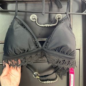 Black lace bathing suit top